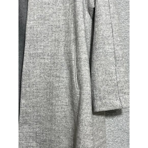 Madewell Medium Gray Stanza Herringbone Oversized Coat Jacket Cotton Wool - Picture 6 of 8